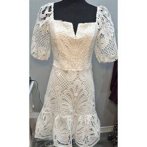JJs House White Lace Mini Dress